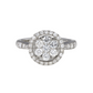 Round Cluster Illusion Set Halo Diamond Band Engagement Ring