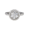 Round Cluster Illusion Set Halo Diamond Band Engagement Ring