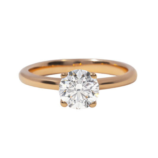 Round Solitaire Rose Gold Engagement Ring