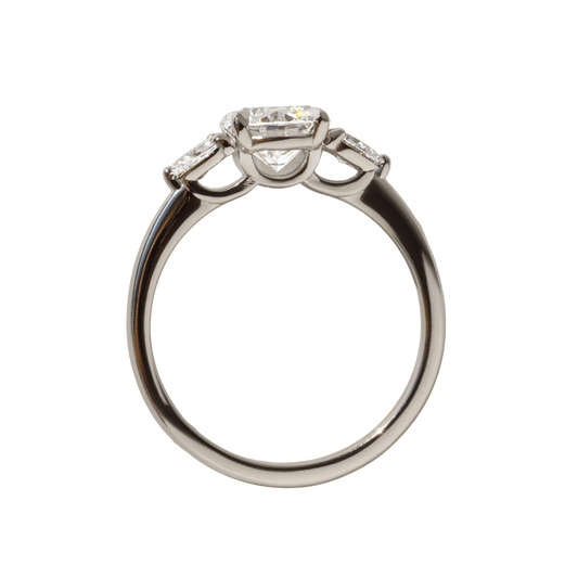 Vivian Trilogy Lab Grown Round And Pear Engagement Ring - 1.22ct