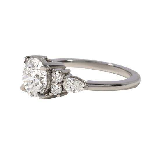 Lab Grown Round Nanami Trilogy Engagement Ring- 1.20ct