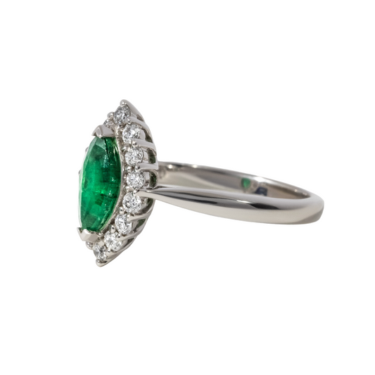 Marquise Emerald Halo 0.88ct