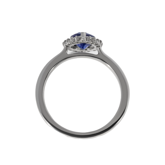 Sapphire Pear Cluster Engagement Ring - 1.00ct