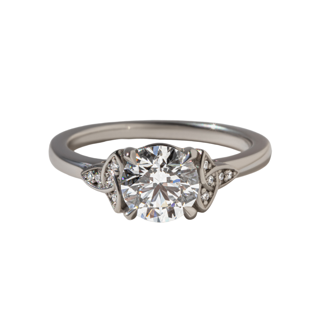 1.20Ct Lab Grown Round Celtic Song Engagement Ring