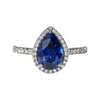 Sapphire Pear Halo Engagement Ring - 2.59ct