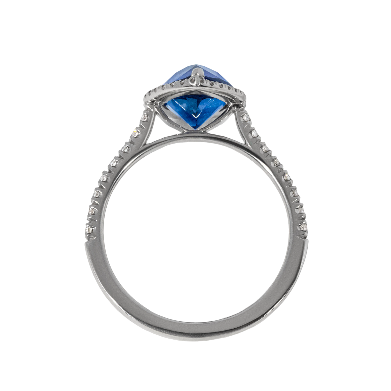 Sapphire Pear Halo Engagement Ring - 2.59ct