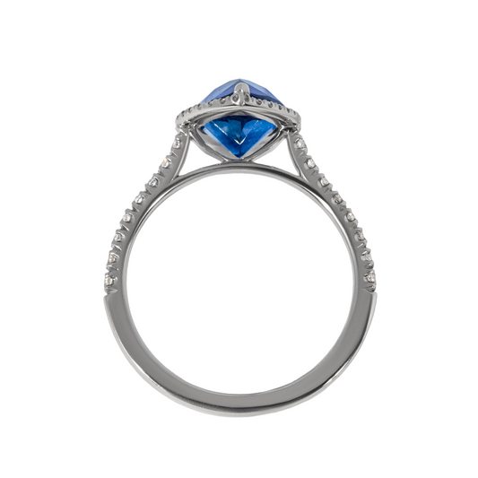 Sapphire Pear Halo Engagement Ring - 2.59ct