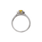 Radiant Cut Natural Fancy Yellow Diamond Trilogy Engagement Ring