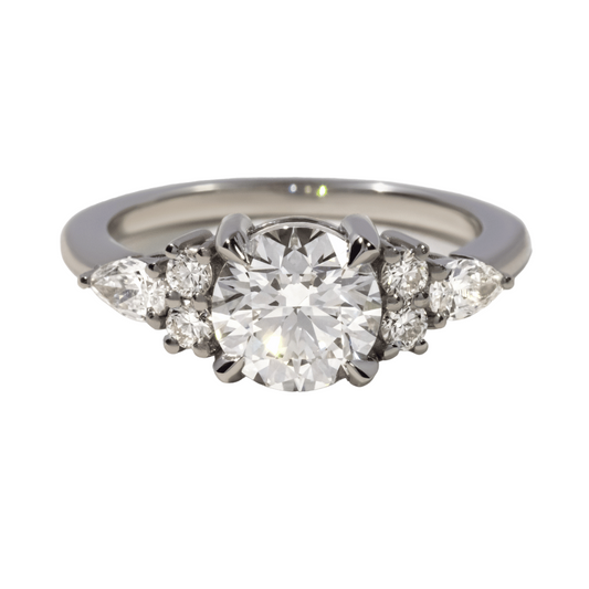 Lab Grown Round Nanami Trilogy Engagement Ring- 1.20ct