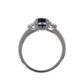 Round Blue Sapphire Trilogy Engagement Ring - 0.99ct