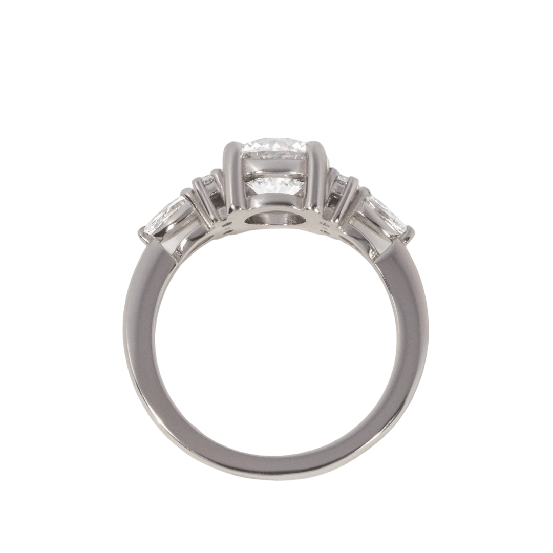 Lab Grown Round Nanami Trilogy Engagement Ring- 1.20ct