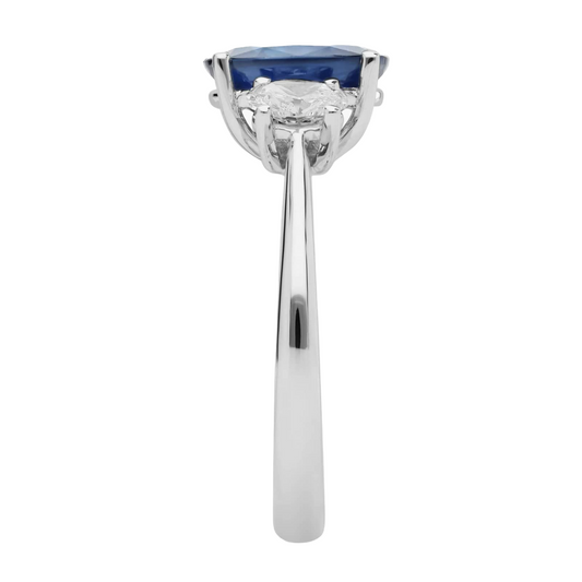 Sapphire and Diamond Three Stone Ring