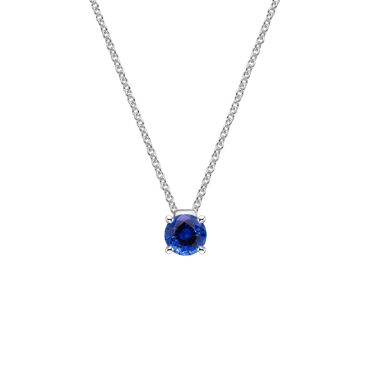 Floating Solitaire Sapphire Pendant