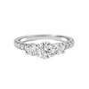 0.74 Carat Round Diamond Trilogy Engagement Ring