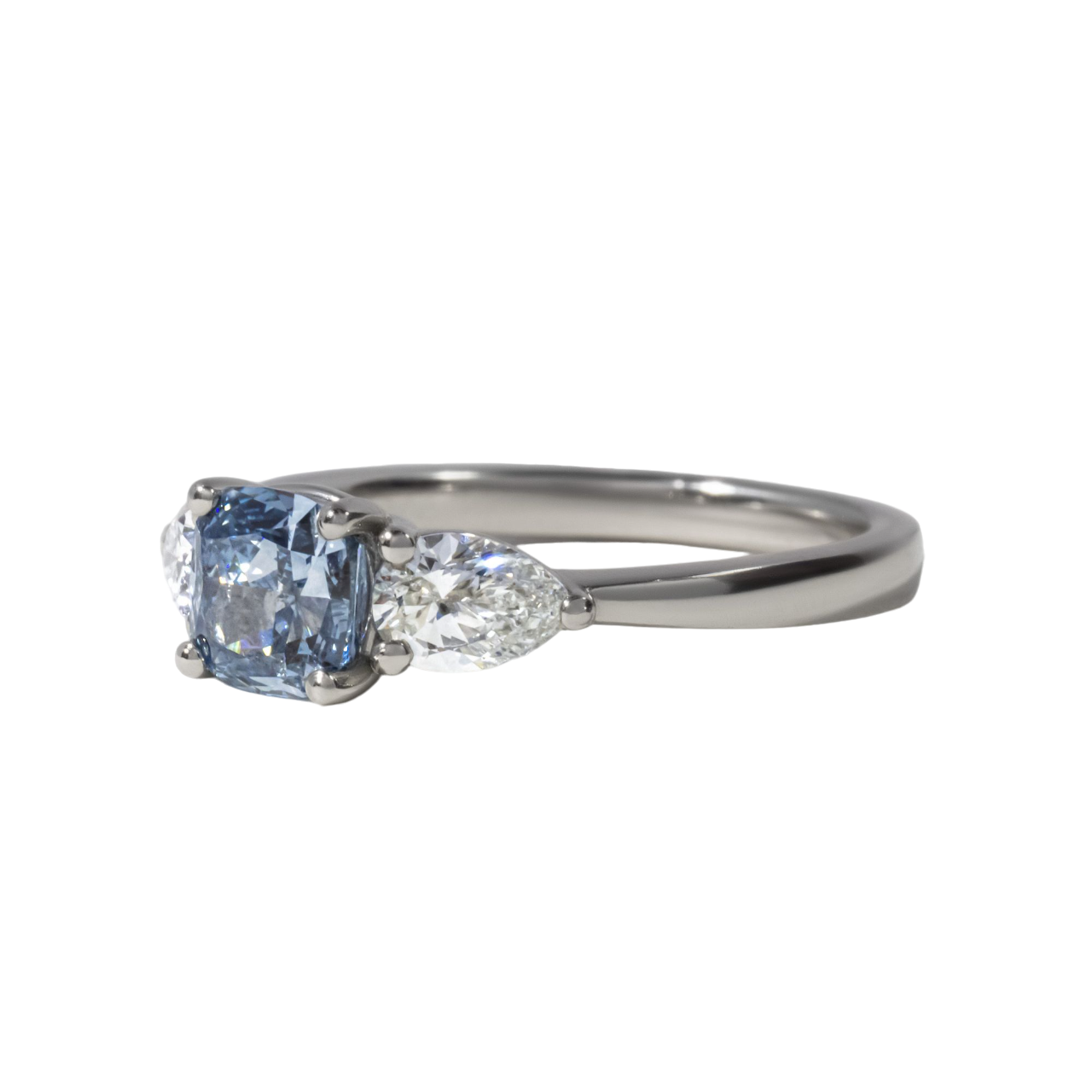 Lab Grown Cushion Vivian Trilogy Engagement Ring- 1.00ct