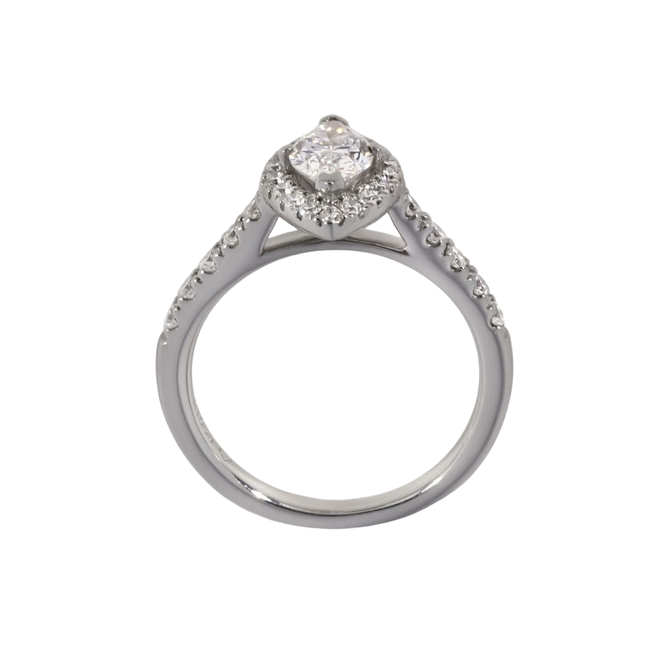 0.70 Ct Diamond Marquise Maya Petite Halo Engagement Ring
