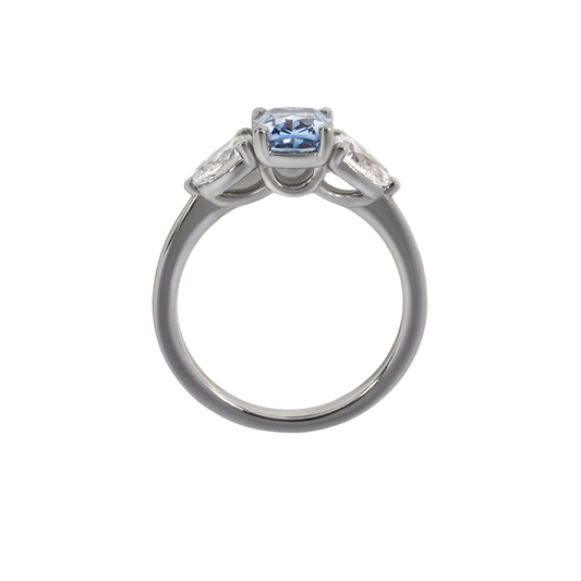 Lab Grown Cushion Vivian Trilogy Engagement Ring- 1.00ct