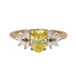 1 Ct Oval Fancy Yellow Diamond Yellow Gold Trilogy Engagement Ring