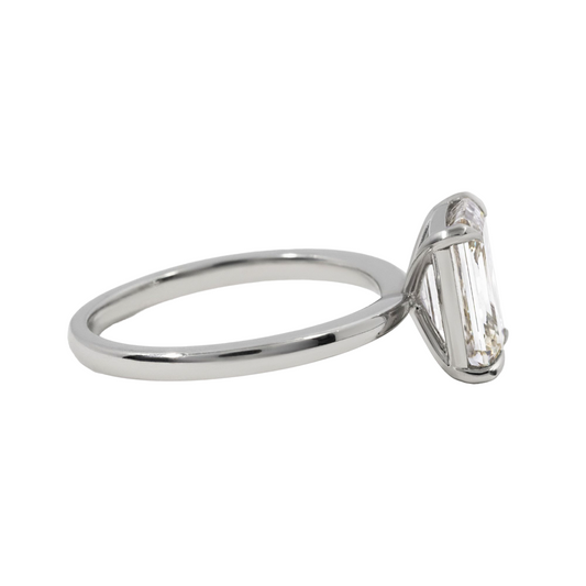 Emerald Solitaire Lab Grown Engagement Ring- 2.81ct
