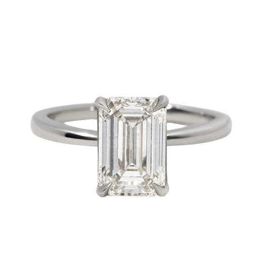 Emerald Solitaire Lab Grown Engagement Ring- 2.81ct