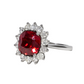 4.20ct Lab Grown Cushion Ruby Diamond Cluster Engagement Ring