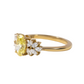 1 Ct Oval Fancy Yellow Diamond Yellow Gold Trilogy Engagement Ring