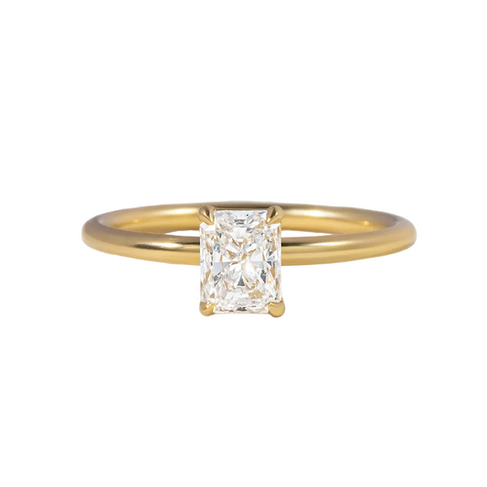 Lab Grown Radiant Chelsea Platinum Solitaire Engagement Ring
