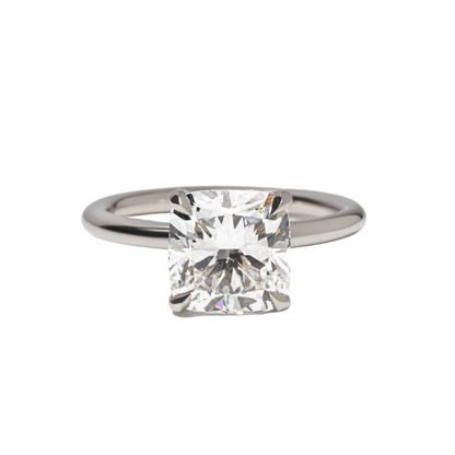 3.50 Carat Lab Grown Cushion Cut Diamond Chelsea Solitaire Engagement Ring