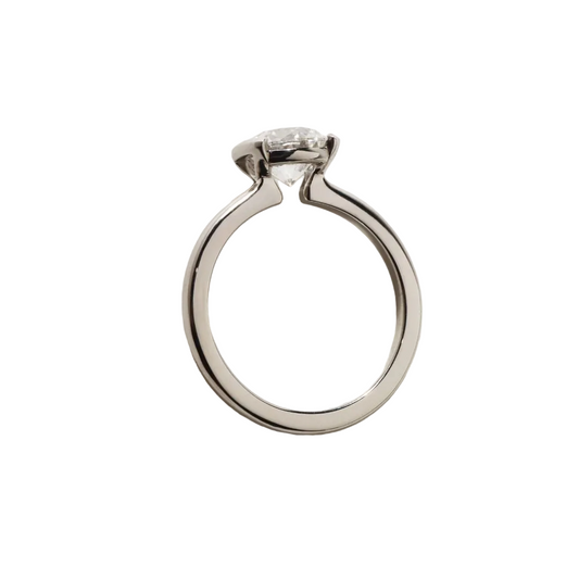Avian Platinum Semi Bezel Set Solitaire Engagement Ring Round Lab Diamond - 1.53ct