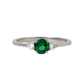 0.80 Carat Round Green Emerald And Diamond Three Stone Engagement Ring