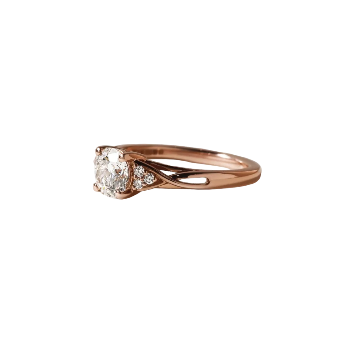 Fëa Rose Gold Celtic Engagement Ring Round Lab Diamond - 1.00ct (Copy)