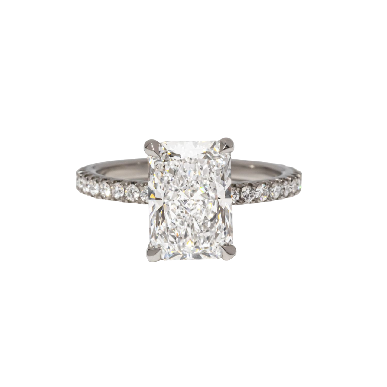 1.94 Carat Lab Grown Radiant Cut Diamond Sadie Hidden Halo Engagement Ring