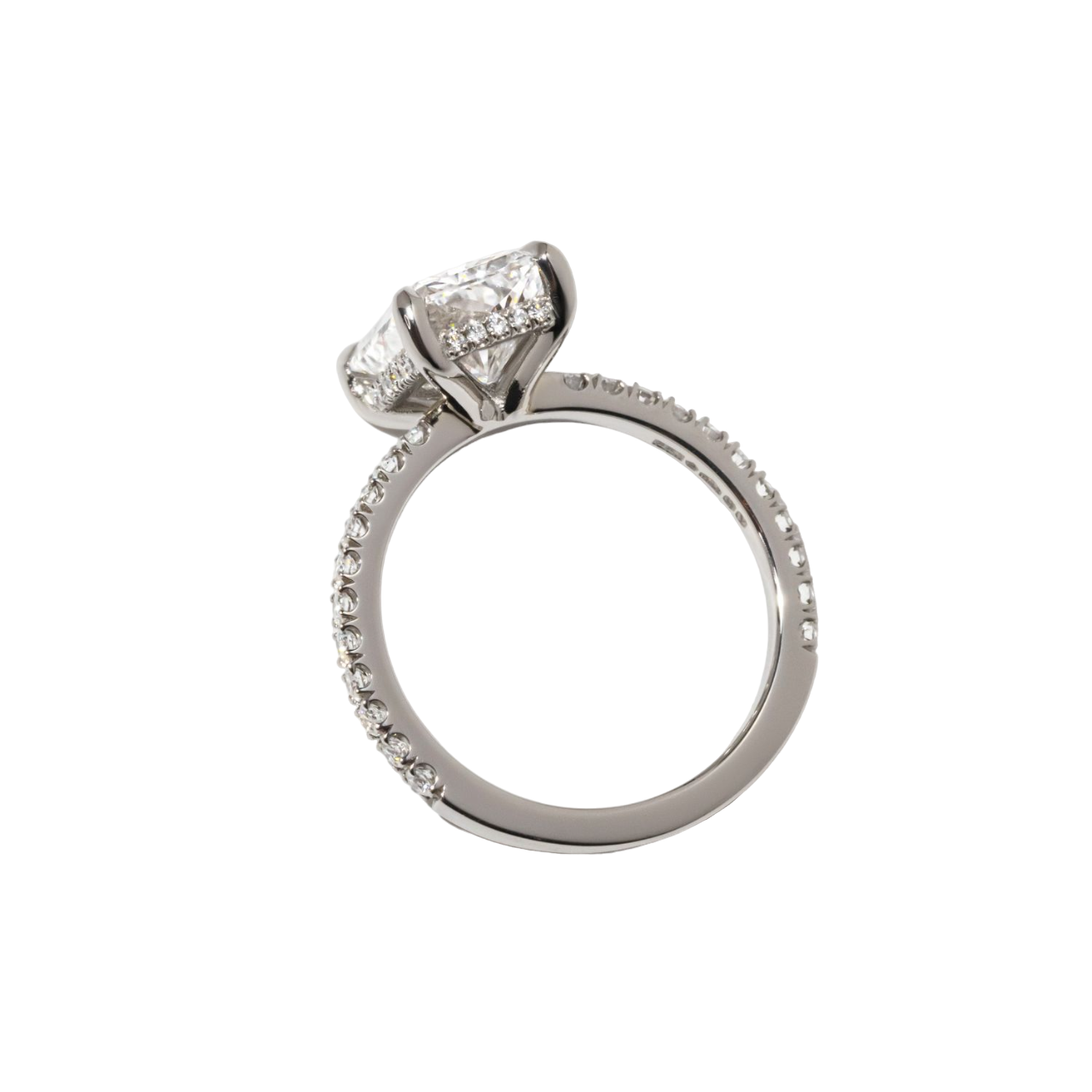 1.94 Carat Lab Grown Radiant Cut Diamond Sadie Hidden Halo Engagement Ring