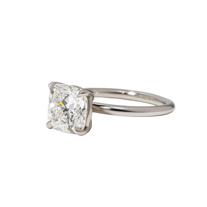 3.50 Carat Lab Grown Cushion Cut Diamond Chelsea Solitaire Engagement Ring