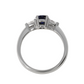 Round Blue Sapphire Trilogy Engagement Ring - 0.40ct