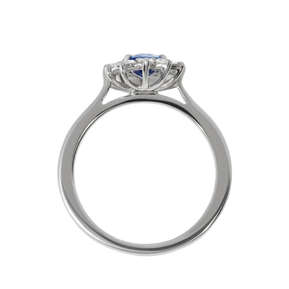 Light Blue Oval Sapphire Engagement Ring - 1.00ct