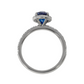 Oval Blue Sapphire Halo Engagement Ring - 1.70ct