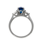 Oval Blue Sapphire Trilogy Engagement Ring - 1.75ct