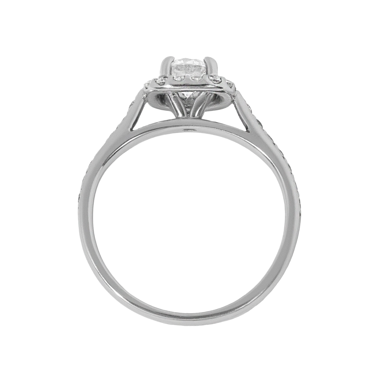 Round Halo White Gold Engagement Ring - 0.30ct