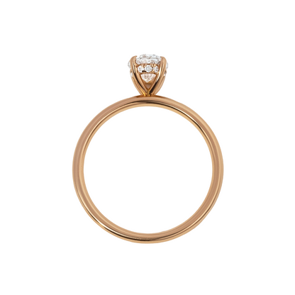 Oval Hidden Halo Rose Gold Lab Grown Engagement Ring- 0.79ct