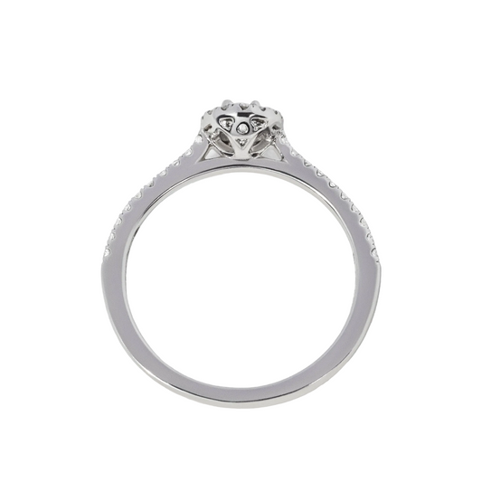 0.20 Carat Oval Diamond Halo Engagement Ring