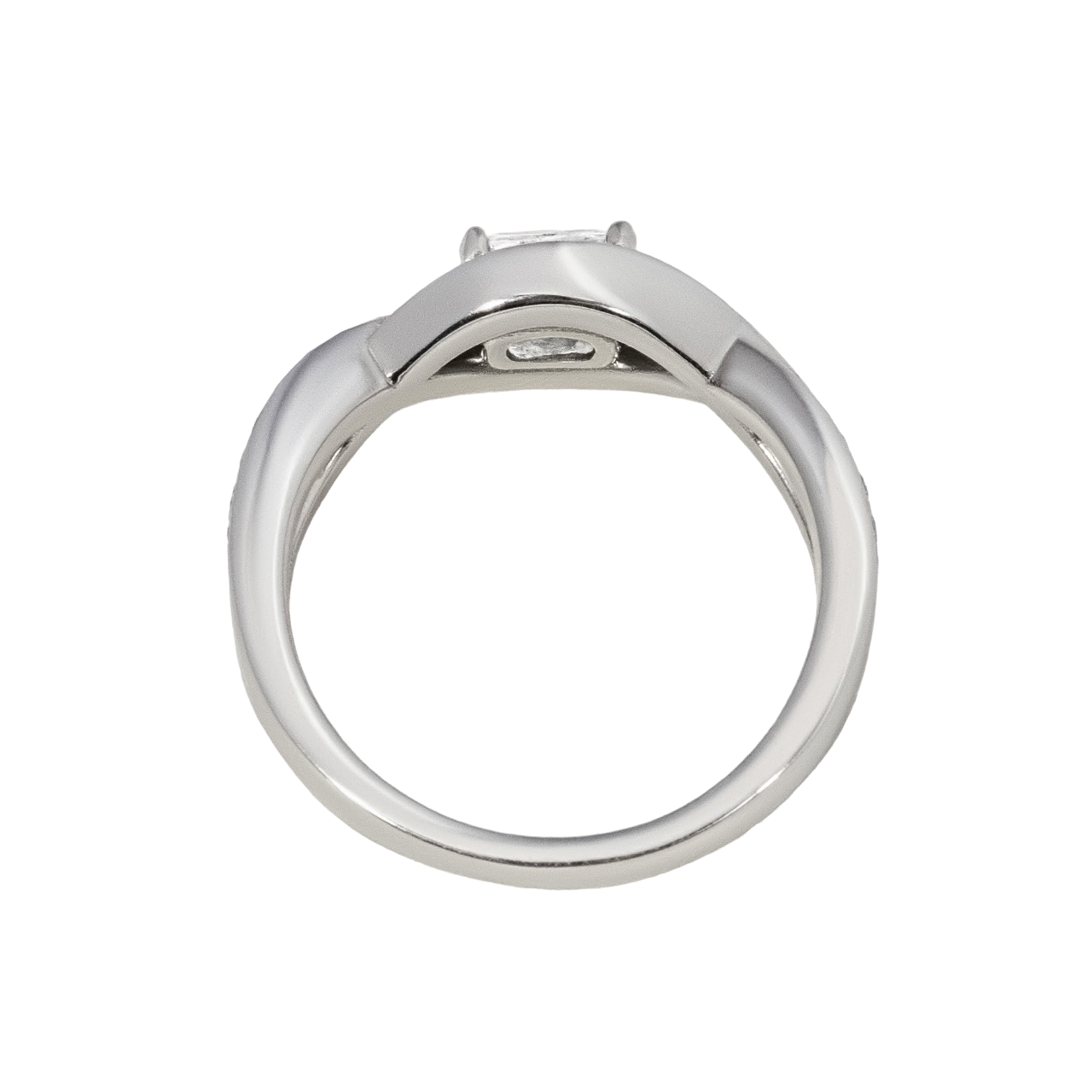 Cushion Entwined Halo Diamond Engagement Ring 0.51ct