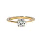 Yellow Gold Solitaire Engagement Ring Round Lab Diamond - 1.00ct