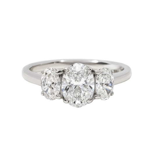 Oval Trilogy Lab Grow Diamond Engagement Ring