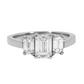Emerald Lab Grown Diamond Trilogy Engagement Ring- 0.87ct