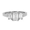 Emerald Lab Grown Diamond Trilogy Engagement Ring- 0.87ct