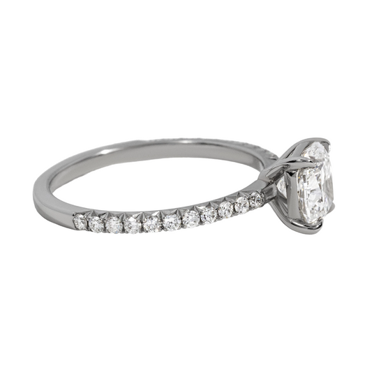 Diamond Band Engagement Ring Cushion Lab Diamond - 1.40ct