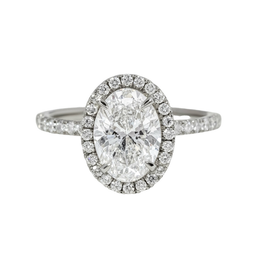 Oval Halo Engagement Ring- 2.02ct