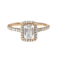 Rose Gold Emerald Halo Engagement Ring- 1.01ct