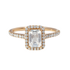 Rose Gold Emerald Halo Engagement Ring- 1.01ct
